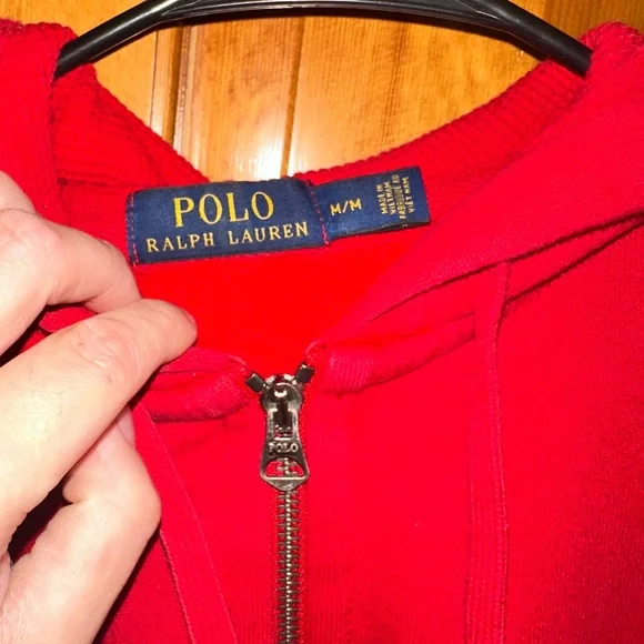 Polo Red Zip-Up Hoodie with Logo - Picture 3 of 3